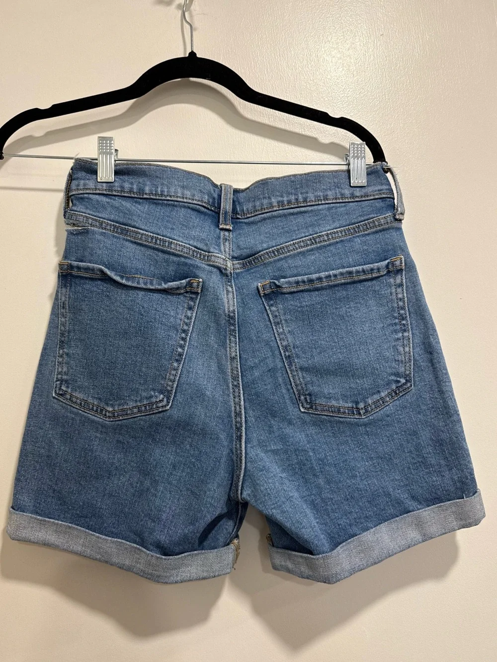 Old Navy Medium Blue Rolled-Hem Jean Shorts Jorts